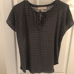 Loft polka dot short sleeve blouse